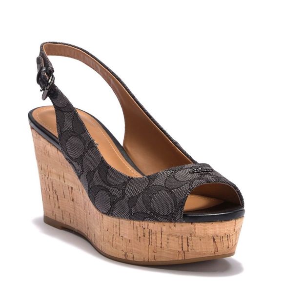 coach slingback wedge